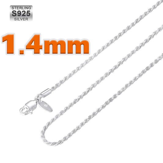 s925 Silver 1.4mm Twist Basic Chains