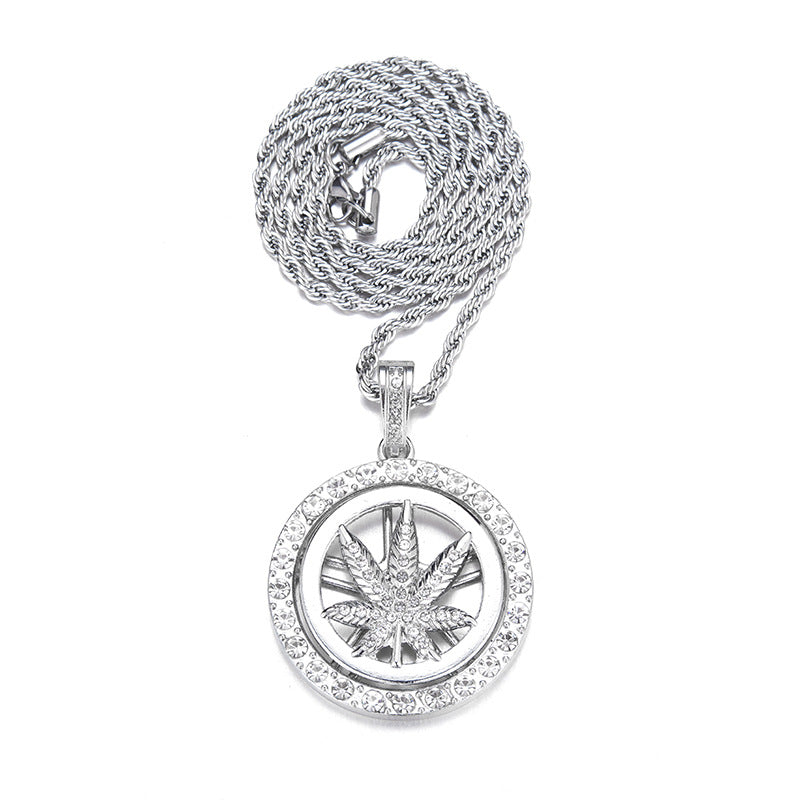 Circle Maple Leaf Pendant