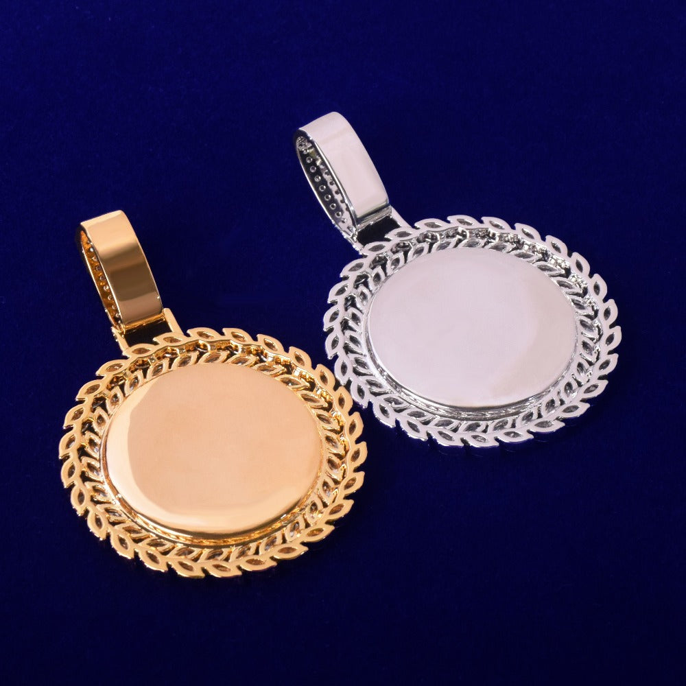 Round Wheat Ears Photo Frame Pendant