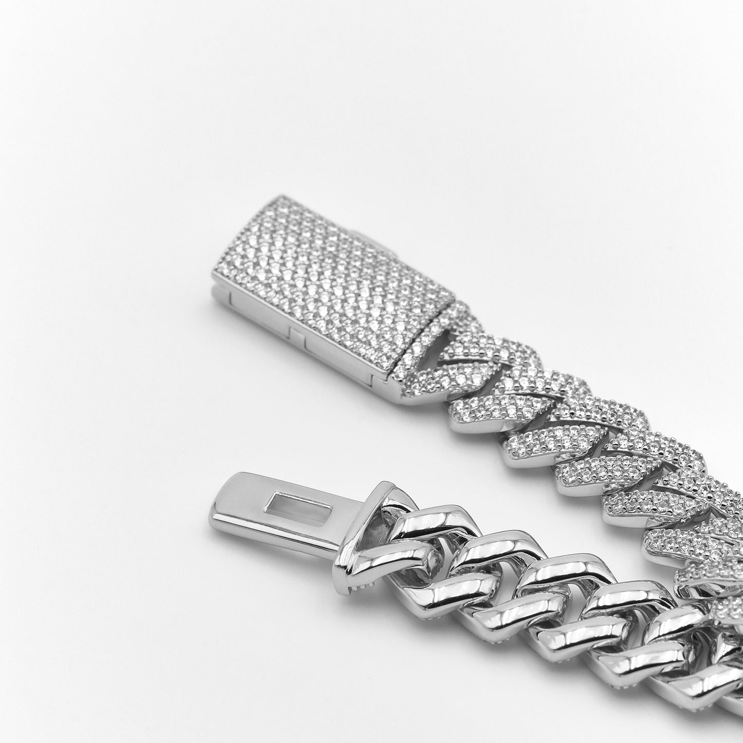 S925 Silver 12mm Classic Trapezoidal Cuban Bracelet