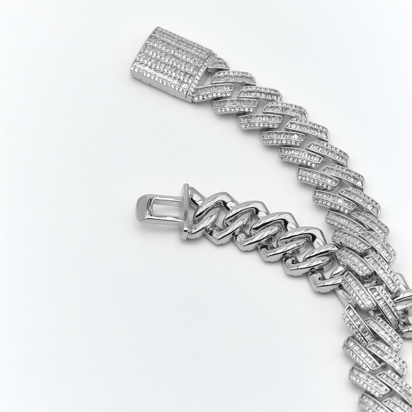 S925 16mm Vintage Rectangular Cut Cuban Chain