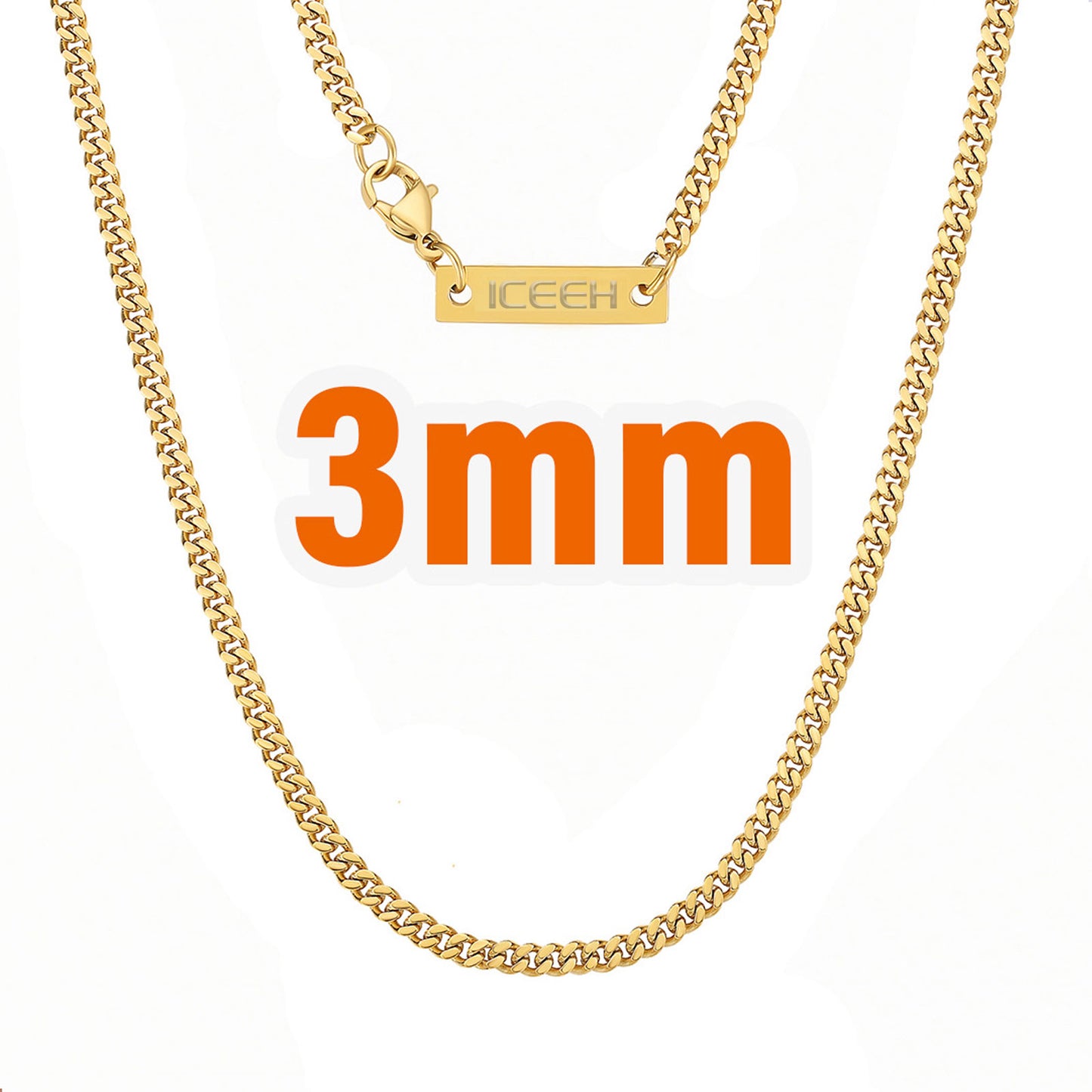 2/3/5mm316L Stainless Steel Cuban Basic Chains