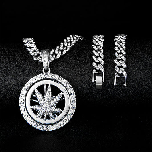 Circle Maple Leaf Pendant