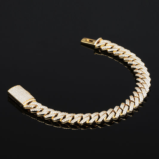 S925 Silver 12mm Classic Trapezoidal Cuban Bracelet