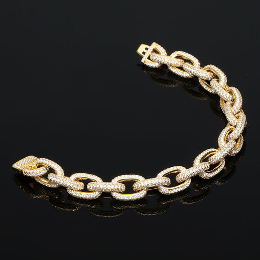 S925 10mm O Cross Chain Cuban Bracelet