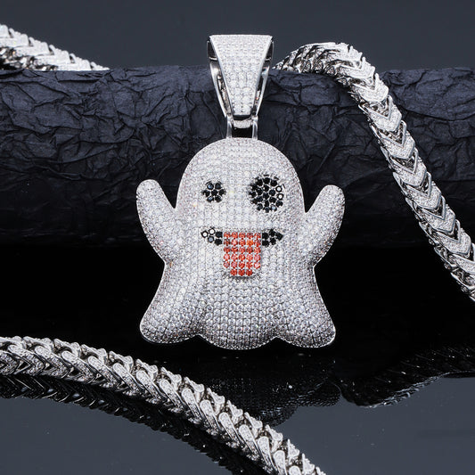 Tongue Out Ghost Large Pendant