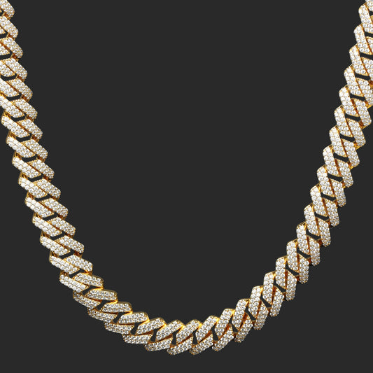 S925 Silver 12mm Classic Trapezoidal Cuban Chain