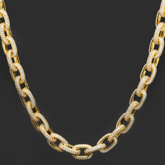 S925 10mm O Cross Cuban Chain