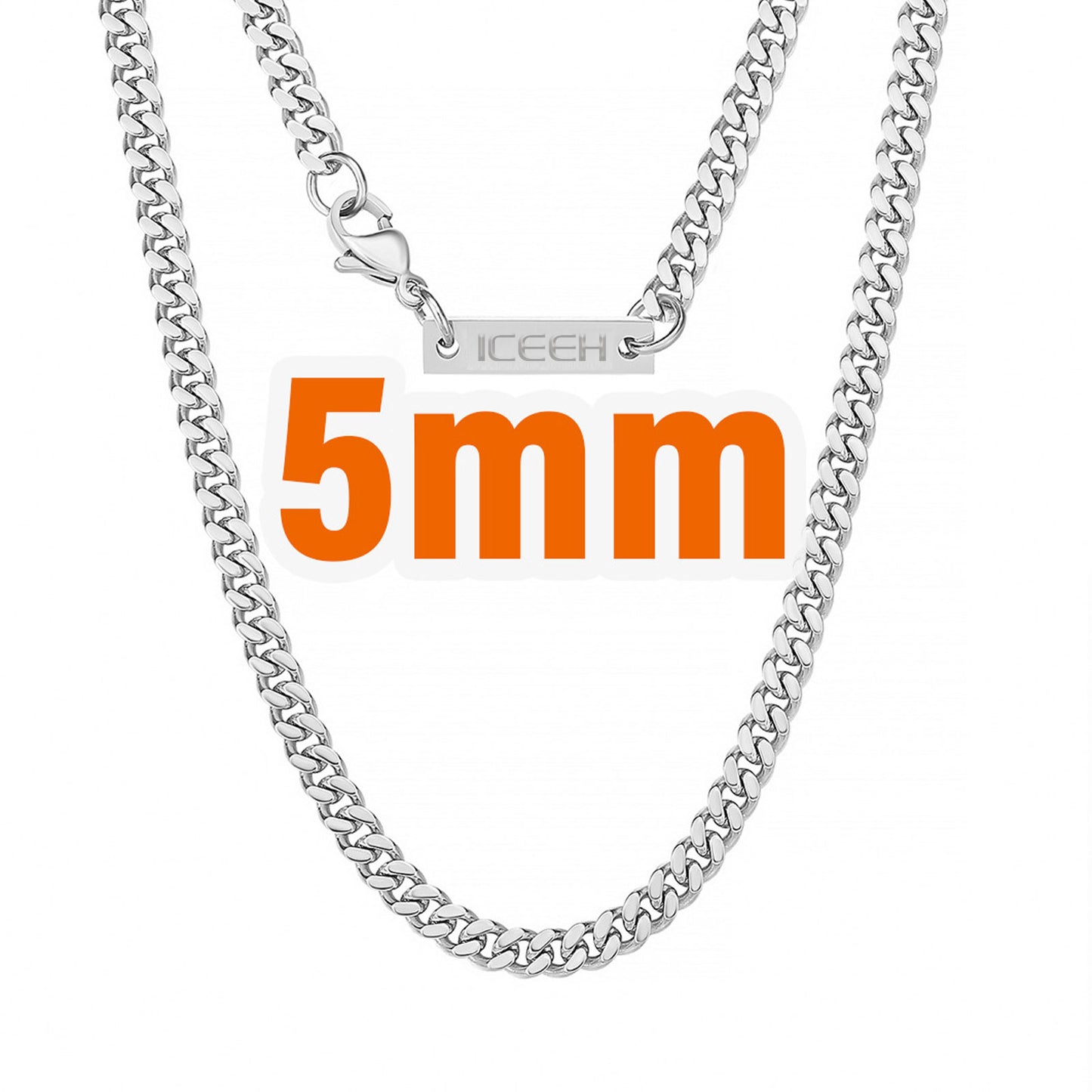 2/3/5mm316L Stainless Steel Cuban Basic Chains