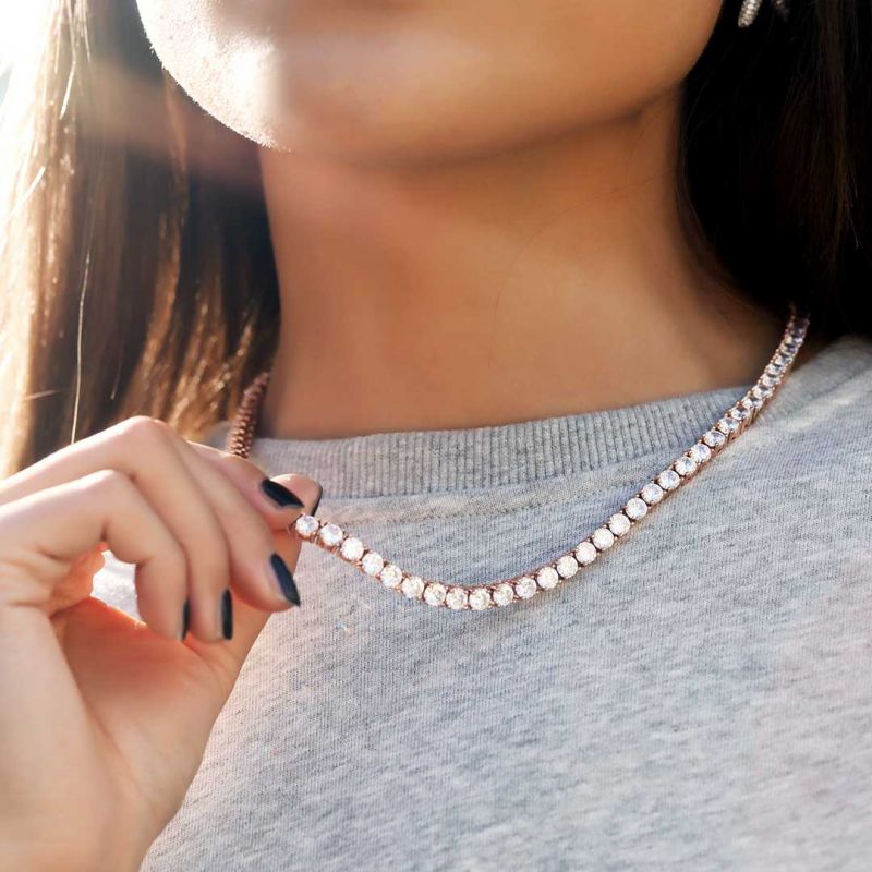 Rose Gold Single Row Tennis Chain