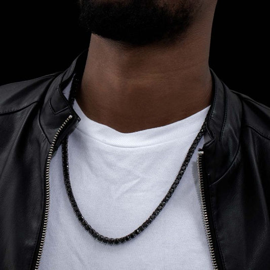 4mm Dark Night Black Single Row Tennis Chain