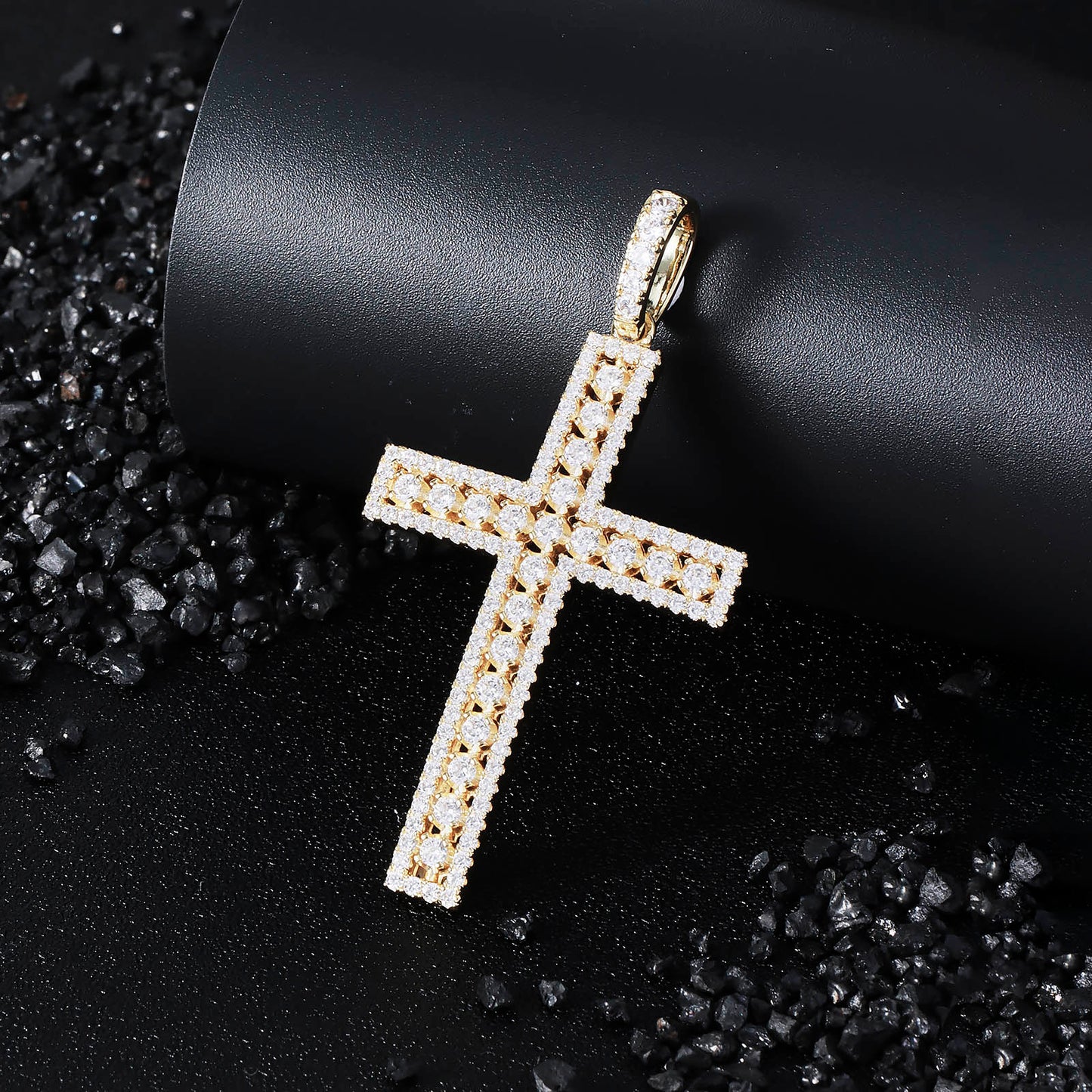 Golden Openwork Cross Pendant