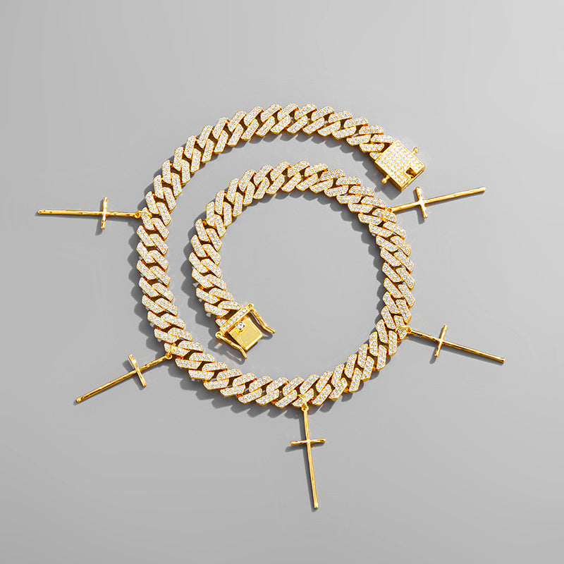 Small Cross Tassel Cuban Chain