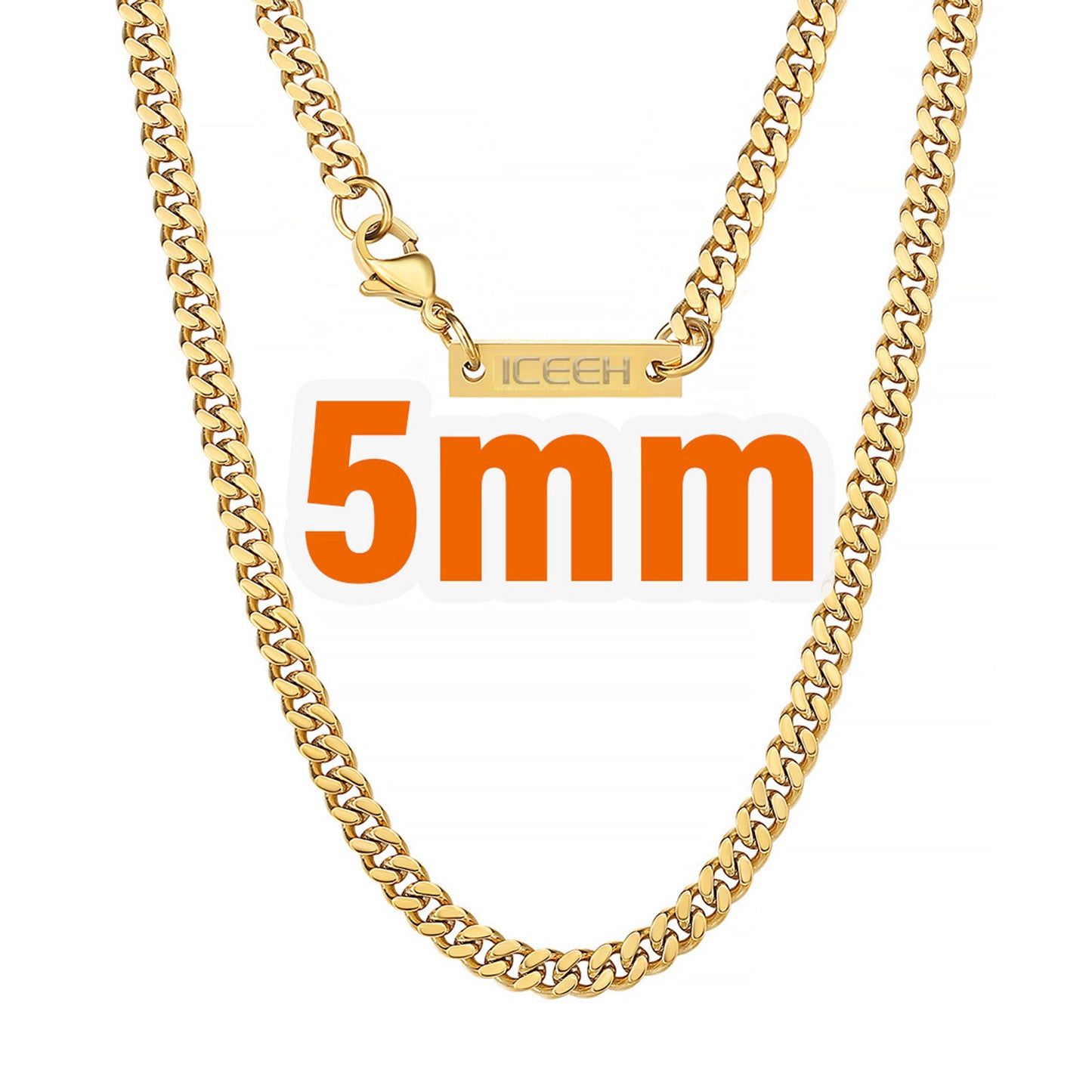 2/3/5mm316L Stainless Steel Cuban Basic Chains