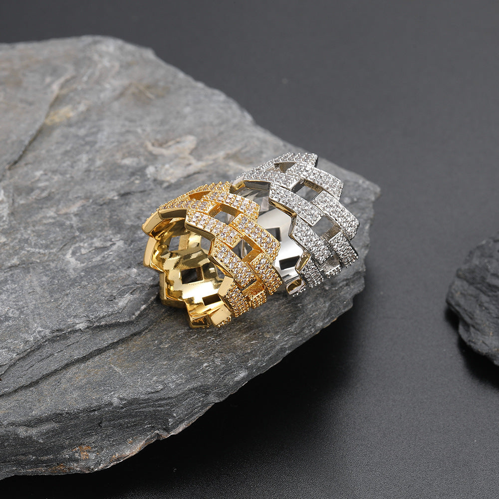 Cuban Chain Openwork Ring