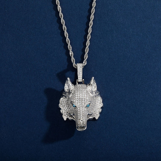 Hip hop Wolf Head Pendant