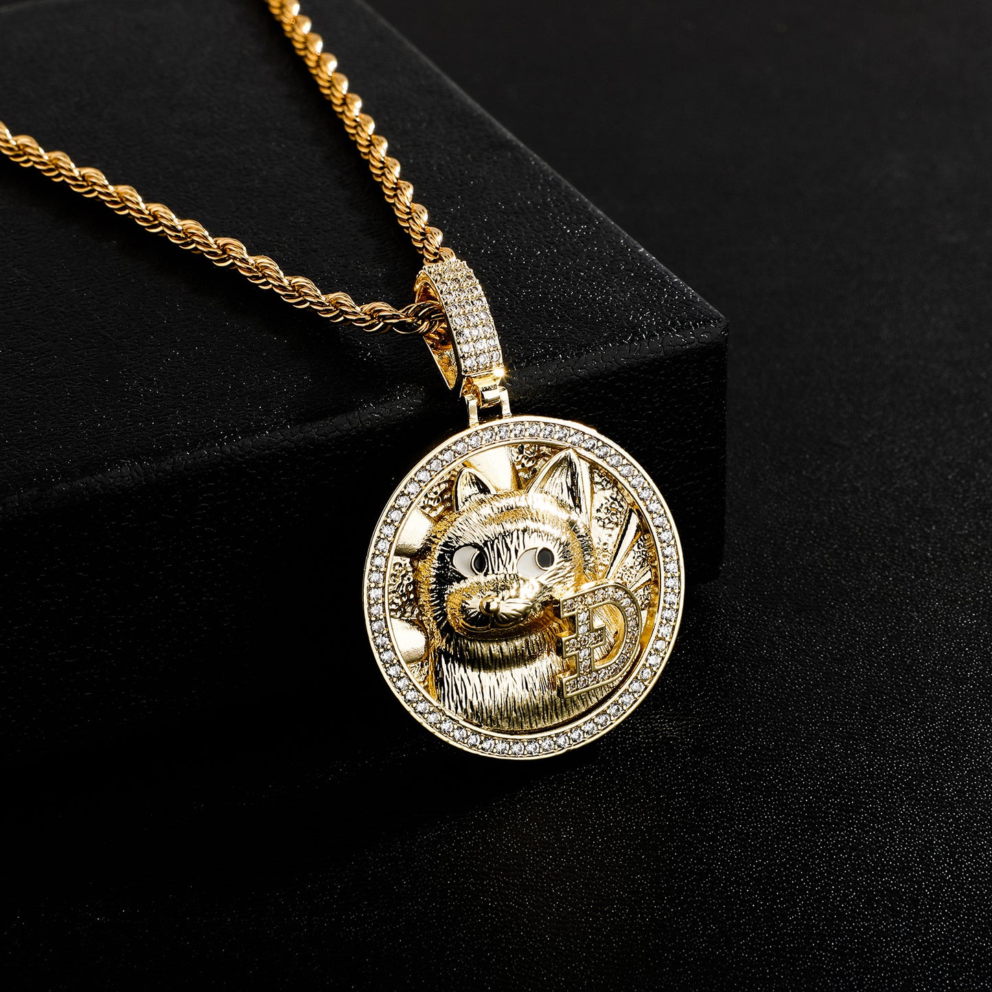 Hiphop Punk Doge Head Pendant