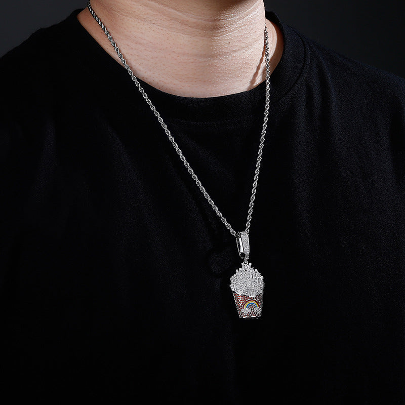 Rainbow Solid Fries Pendant