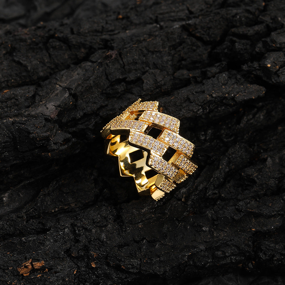 Cuban Chain Openwork Ring