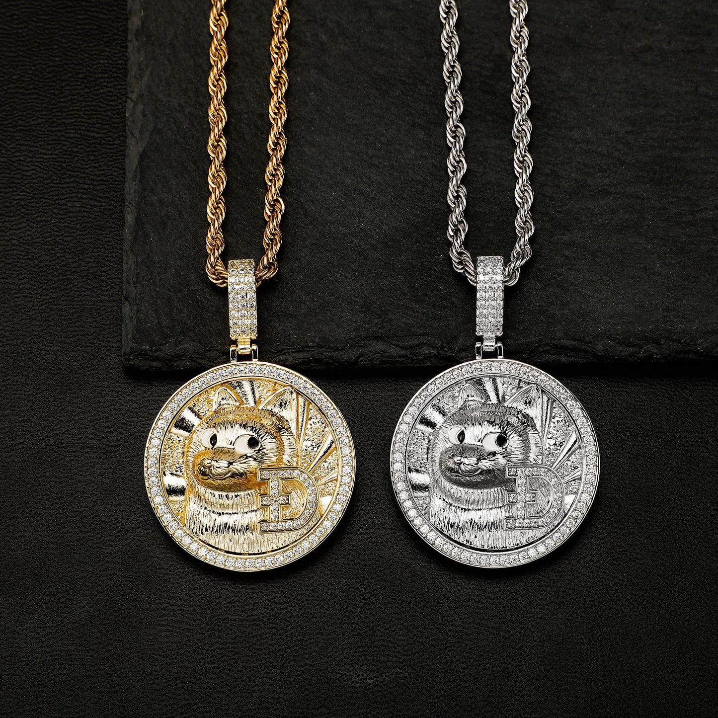 Hiphop Punk Doge Head Pendant