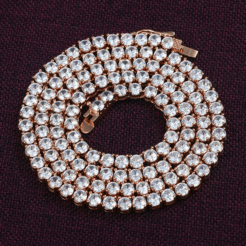 Rose Gold Single Row Tennis Chain