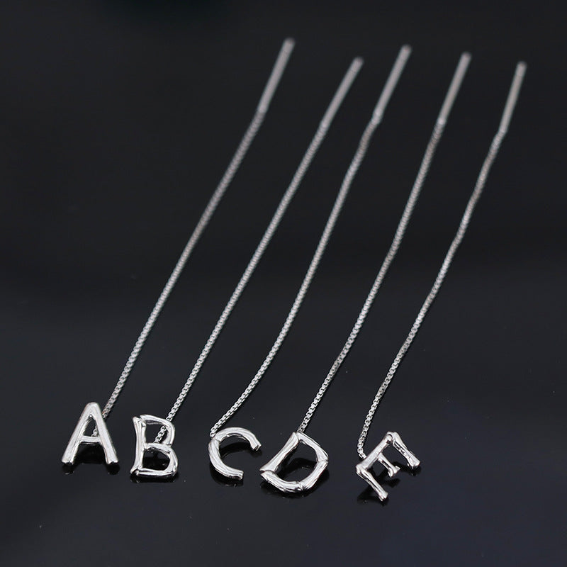 S925 Sterling Silver 26 Letters Earrings(Single)