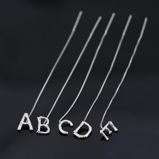 S925 Sterling Silver 26 Letters Earrings(Single)