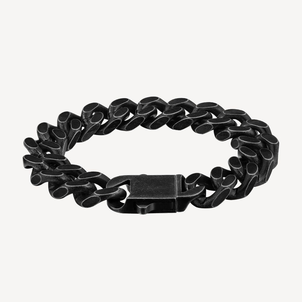 14mm Black Gold Cuban Chain Bracelet