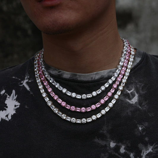 Minimalist Round Cut Emerald Cut Tennis Chain