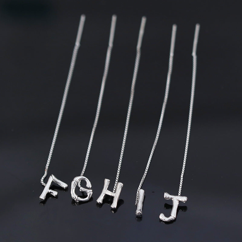 S925 Sterling Silver 26 Letters Earrings(Single)