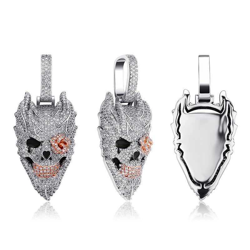 Flame Rose Hell Ghost Pendant