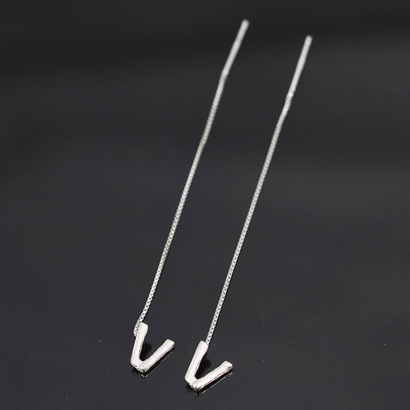 S925 Sterling Silver 26 Letters Earrings(Single)