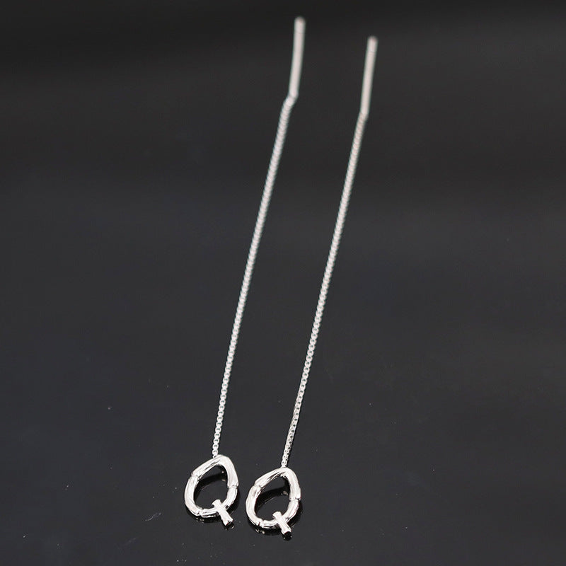 S925 Sterling Silver 26 Letters Earrings(Single)