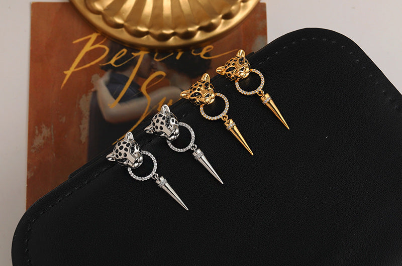 Cheetah Circle Hip Hop Earrings