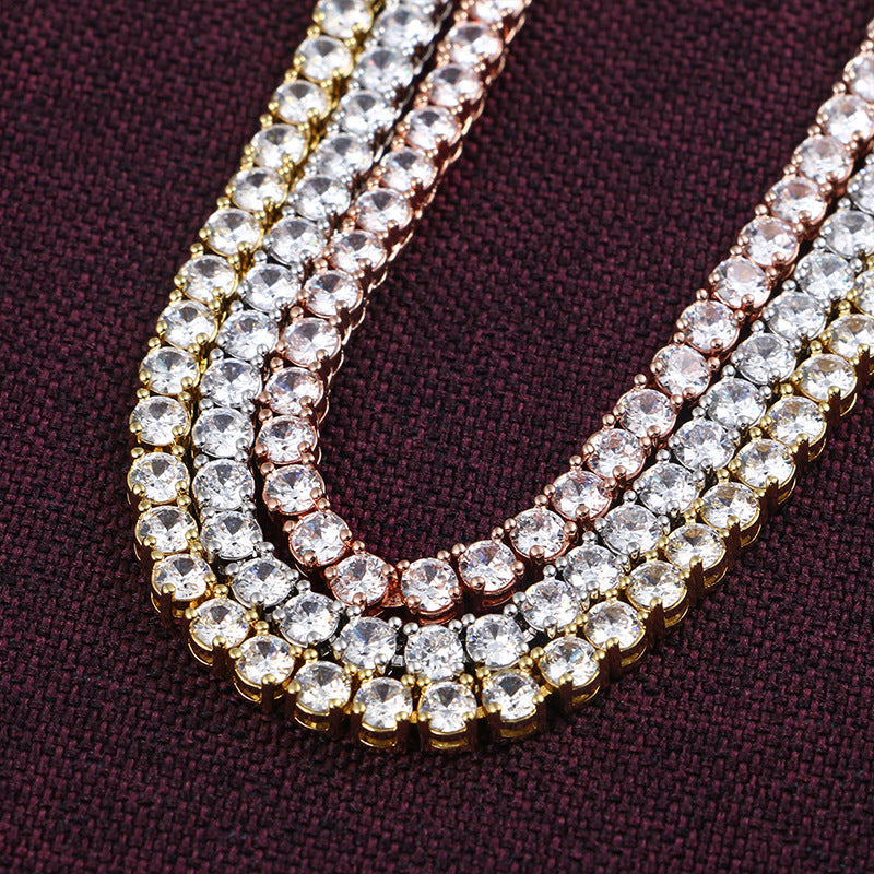 Rose Gold Single Row Tennis Chain