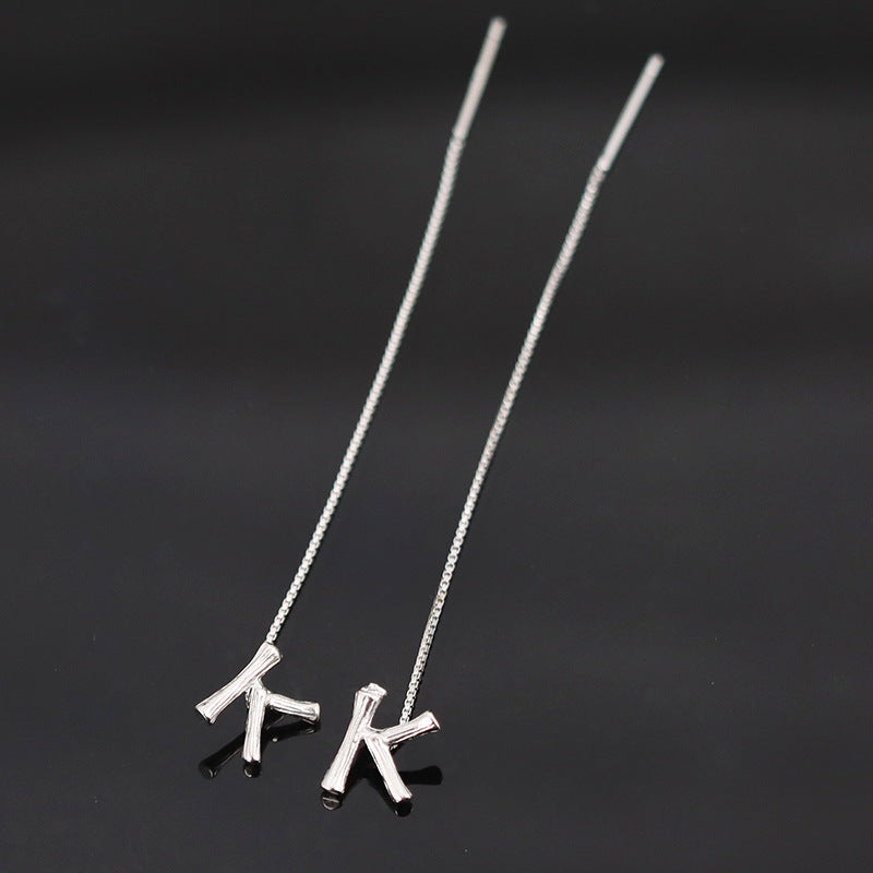 S925 Sterling Silver 26 Letters Earrings(Single)