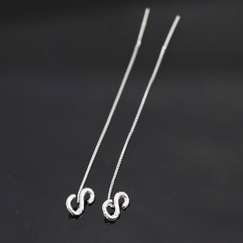 S925 Sterling Silver 26 Letters Earrings(Single)