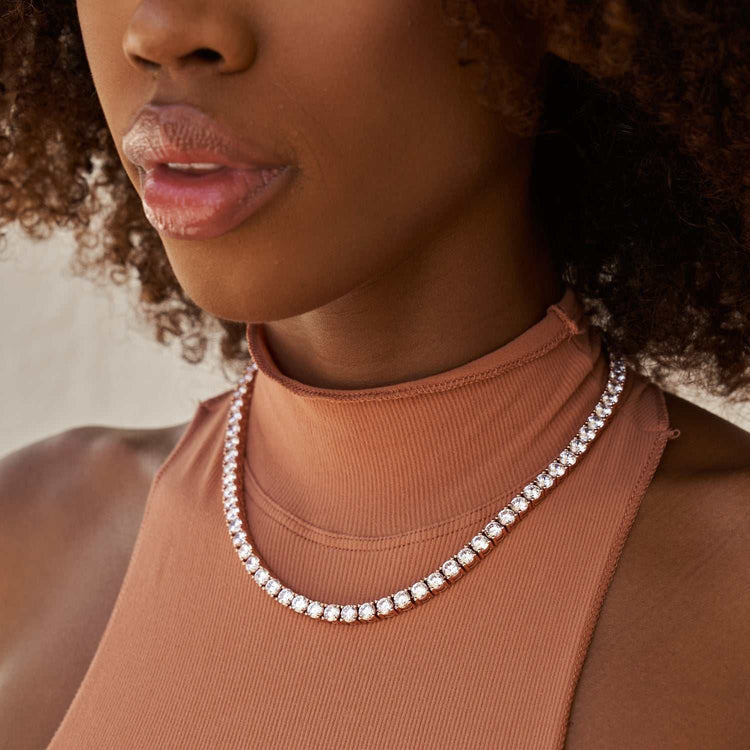 Rose Gold Single Row Tennis Chain
