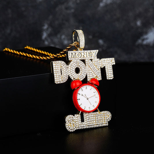 MONEY DONT SLEEP Large Alarm Clock Pendant