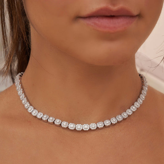 Sugar Cube Diamonds Short Women Tennis Chain