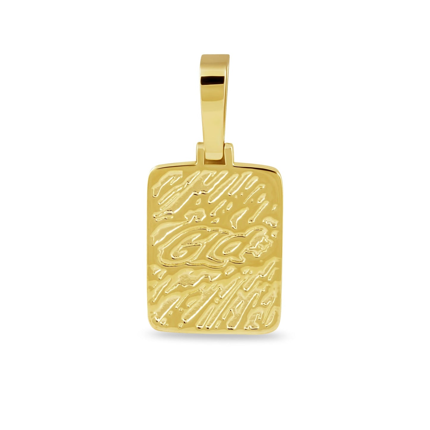 Gold Uppercase Letter Square Pendant