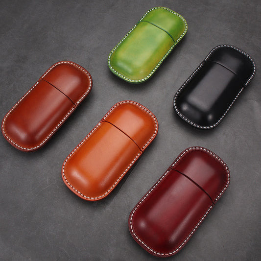 Portable Leather High-end Creative Capsule Handmade Glasses Case
