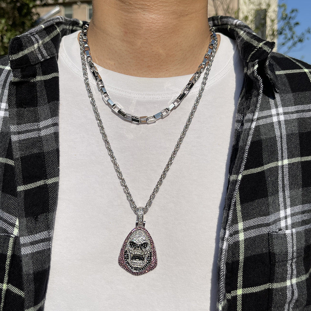 Red Cloak Skull Pendant