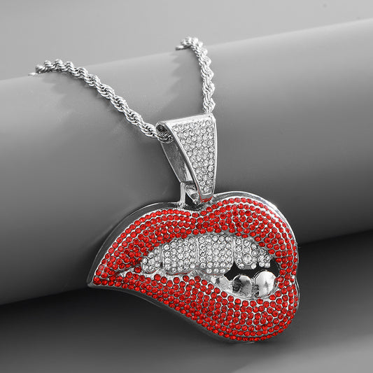 Sexy Lip Bite Hip Hop Pendant