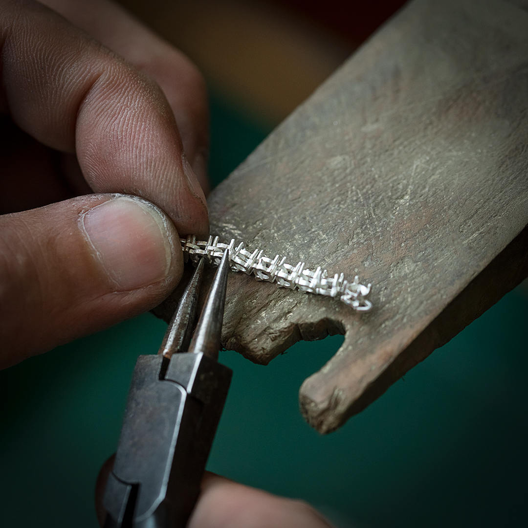 White Gold Single Row Tennis Chain