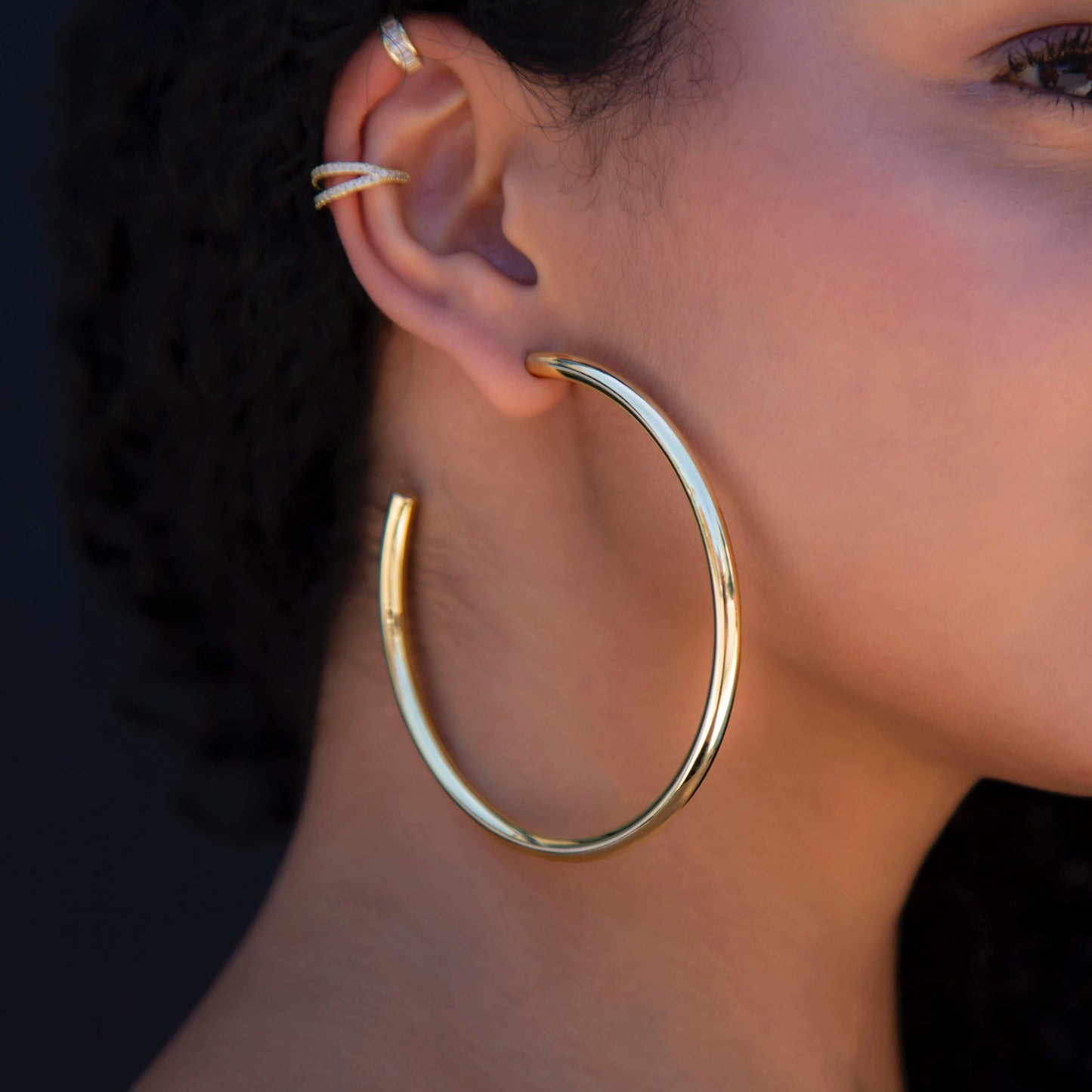 Vintage C Hoop Large Earrings