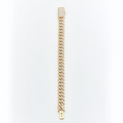 S925 Silver 12mm Classic Trapezoidal Cuban Bracelet