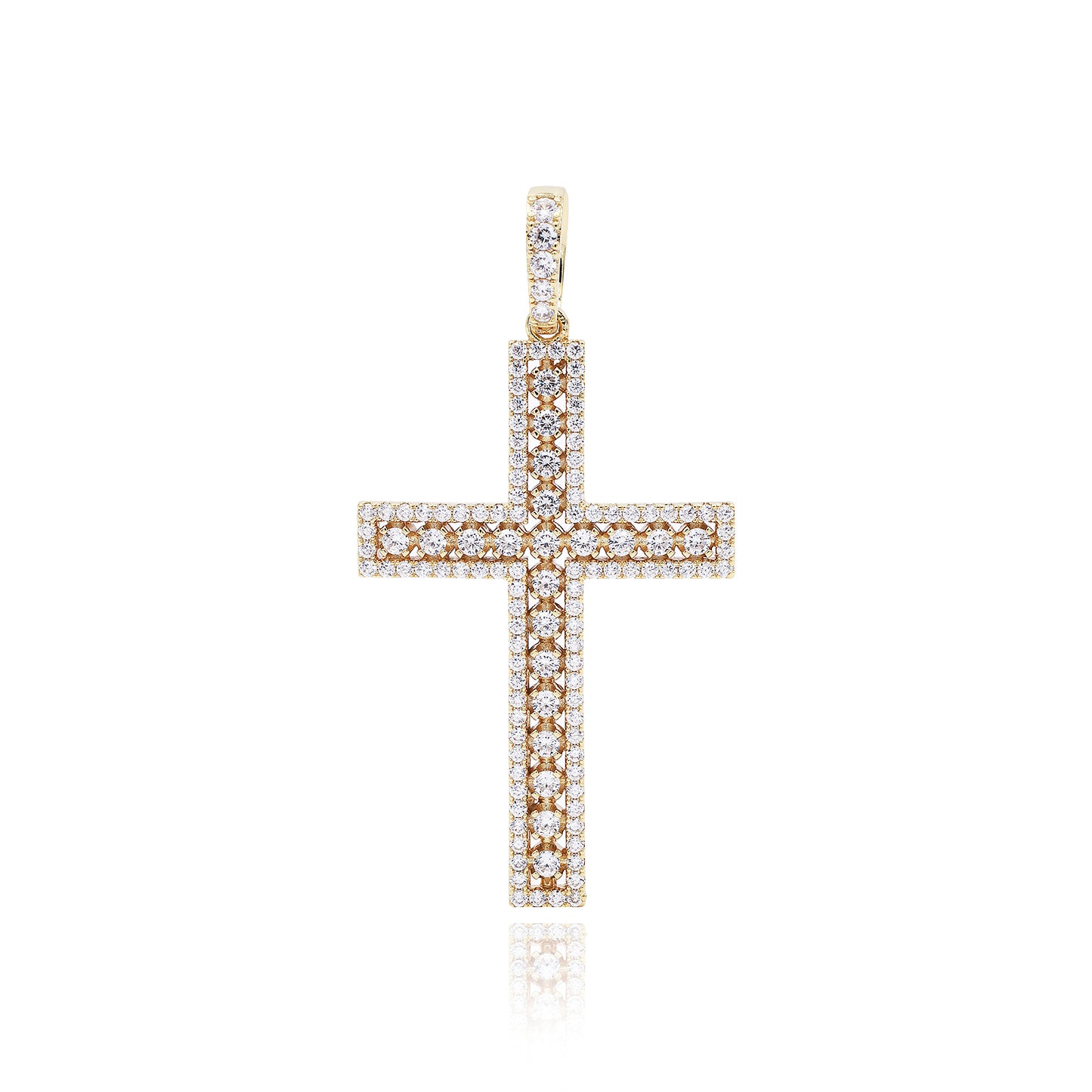 Golden Openwork Cross Pendant