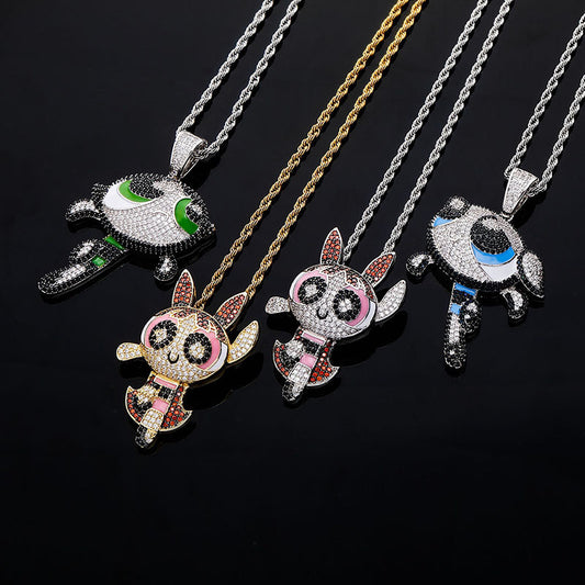 Anime Cartoon Powerpuff Girls Pendant