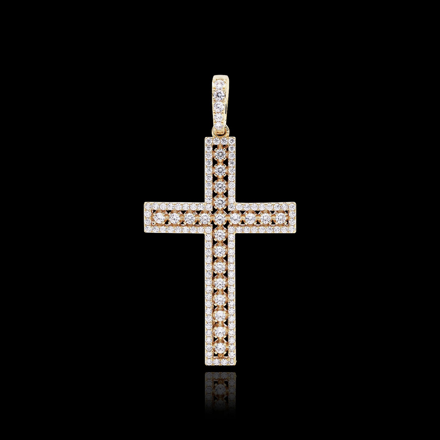 Golden Openwork Cross Pendant